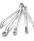 5 Piece Metric Offset Box End Wrench Set With 45 Degree Offset For Tight Spots, Z Drive Broaching Prevents Round Off, Chrome Vanadium Steel