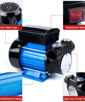 Heavy Duty Electric Oil Transfer Pump 110V Generating 18 Gpm Lightning Fast Flow And A Rock Solid 49 Ft Lift For Diesel Fuel, featuring cast aluminum casing and waterproof switch.
