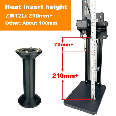 Heat Press And Heat Set Insertion Tool Kit With 380 Threaded Inserts, Heat Set Tips M2 To M8, Brass Knurled Nuts, Insertion Height 210mm