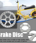 180mm Mini Bike Disc Brake Rotor With Pads Replacement for Baja Doodle Bug and other models displayed with yellow mini bike