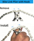 All In One Bike Chain Tool Kit For Six Seven Eight Speed Chains With 126 Link Replacement Chain Breaker And Pliers With Hook