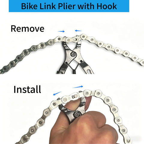 All In One Bike Chain Tool Kit For Six Seven Eight Speed Chains With 126 Link Replacement Chain Breaker And Pliers With Hook