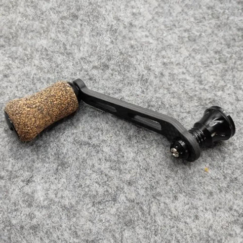 Premium Single Rocker Fishing Reel Handle With Rubber Cork Knob Carbon Fiber Core 70Mm Screw In Arm for smooth casting.