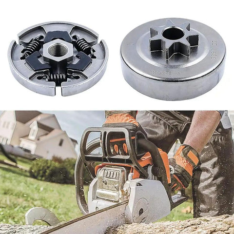 Beefed Up Chainsaw Clutch Assembly Kit for Stihl MS210 MS230 MS250 Saws shown with gears and outdoor use