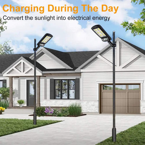 Ultra Bright 120 LED Solar Street Lights Pack Outdoor Wireless Security Wall Lights with Motion Sensor by house