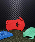 Durable Indoor Golf Tees With Stable Base Monitor Trainer For Home Practice, different sizes shown on turf, black background