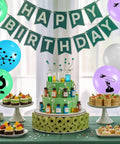 Science Party Balloons Set 12 Inch Confetti Balloons With Atoms And Microscopes Prints In Gray Blue Yellow Green Purple For Boys Birthday