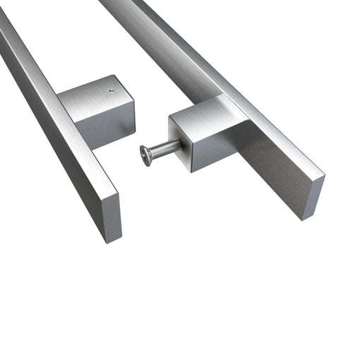 36 Inch Barn Door Push Pull Handle Heavy Duty Grade 304 Stainless Steel Brushed Finish Square Commercial Door Pull Set For Wood Or Glass Doors Office Front Entrance Durable Corrosion Resistant