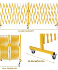 Worksite Tough Heavy Duty Steel Traffic Barricade With Smooth Glide Wheels And No Fuss Scissor Safety Gate For Contractor Jobsite Crowd Control Perimeter Cording, expands to 7.2m, 120cm high.