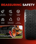 Set of 2 20x10.00-8 Tubeless Lawn Mower Tires 4 Ply Heavy Duty Reinforced Sidewalls 1190 Lb Load Capacity Fits Riding Tractors 8 Inch Rim 0.2 Inch Tread Depth, tread detail