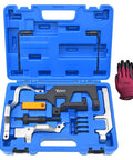 Camshaft Alignment Timing Tool Kit For BMW Mini Cooper N12 N13 N14 N16 N18 Engines And Peugeot Citroen in blue case with gloves