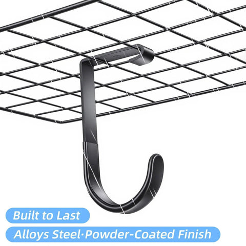 Six Pack Heavy Duty Garage Ceiling Storage Hooks For Bikes And Gear, Easy Install On Overhead Racks Or Wall Shelves