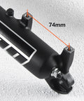 Beefy Fat Tire MTB Suspension Fork For 20 To 26 Inch Fat Bikes, 100mm Travel, close-up view of fork dropout with 74mm measurement