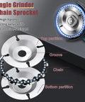 14 Piece Wood Carving Disc Set For 4 Inch Or 4 And A Half Inch Angle Grinders Includes Chainsaw Disc shown disassembled