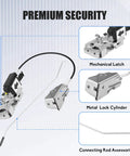 Front Left Door Latch Lock Assembly With Actuator And Cable Rod Kit For 1992 To 1997 Ford Bronco F150 F250 F350 Replacement F4TZ-15219A65-A F4TZ15219A65A, showing components labeled for security.