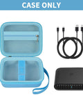 Lock And Load Your WiFi Six Router In This Knockout Travel Case To Safely Store Snagged Ethernet Cables Adapters And Tech Gear With Ridiculously Sturdy Road Trip Ready Design. Blue protective case with mesh pocket for tech gear.
