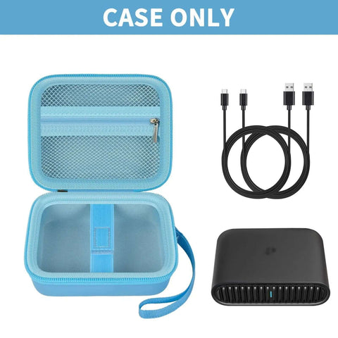 Lock And Load Your WiFi Six Router In This Knockout Travel Case To Safely Store Snagged Ethernet Cables Adapters And Tech Gear With Ridiculously Sturdy Road Trip Ready Design. Blue protective case with mesh pocket for tech gear.