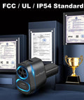 High End 2 In 1 Ccs To Nacs And J1772 To Tesla Adapter with certification documents highlighting FCC, UL, and IP54 standards.