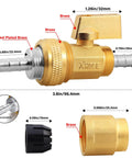Expandable Telescopic Garden Hose End Adapter With Shut Off Valve And Repair Kit Fits Three Quarter Inch GHT brass fittings