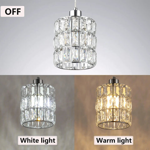 Dope Chrome Crystal Pendant Lights 3 Pack For Kitchen Island With Crystal Plate Metal Shade Sleek Modern Silver Fixtures For Foyer Hallway And Dining Room Adjustable Cord Up To 51 Inches