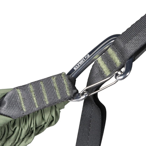 Close-up of carabiner and strap for Camping Hammock With 400 Lb Capacity And Heavy Duty Straps And Carabiners Navigator Series Pink