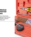 Heavy Duty Tire Repair Kit For Cars, Trucks, Motorcycles, And ATVs Complete Flat Fix Plug Set showing tools and plugs in case