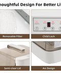 Portable Countertop Dishwasher With Clear Window And Three Auto Wash Modes Fits Four Plates features removable filter, child lock, semi-clear lid, and arc design.