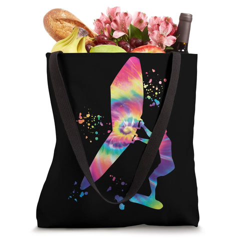 Tie Dye Wing Foil Tote Bag For Wingsurfing And Wingboarding Enthusiasts, 16x16 Carry Bag With Cool Man Design