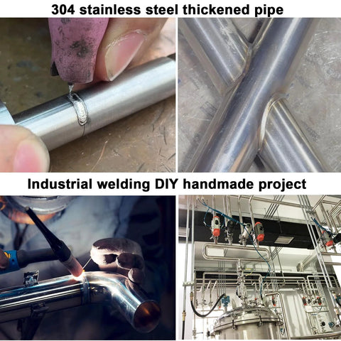 Six 1/4-inch OD 304 stainless steel seamless tubes, 12 inches long, with welded joints.