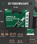 AFKLA magnetic induction heater kit; green box, 110V 1500W, includes 12 coils and cables.