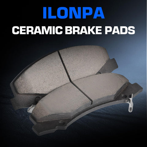 ILONPA front ceramic brake pads set with hardware, 4 pieces
