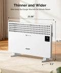 Panel Heater With Remote Control And Towel Bar, Freestanding Radiant Electric Space Heater With LCD Touch Screen, 1500W