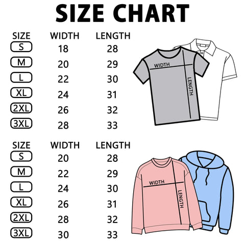 Size chart for Super Dope Custom Mechanic Embroidered Sweatshirt Featuring Your Name On Sleeve Super Soft Knit Pullover.