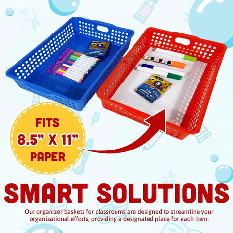 Six Pack Straight Up Durable Plastic Classroom Storage Bins And Turn In Trays Total Game Changer For Teachers To Keep Papers Neat And Tidy Rainbow Colors Measure 13 Inches Long