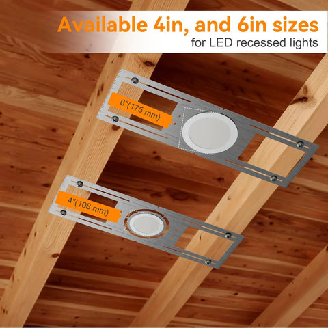 Solid Steel New Construction Mounting Plate For 4 And 6 Inch LED Recessed Lights Rough In Wafer Bracket Smooth Round Hole Quick Ceiling Install Dependable Build Straightforward Setup No Sweat Heavy Duty Pack For Any Home Project
