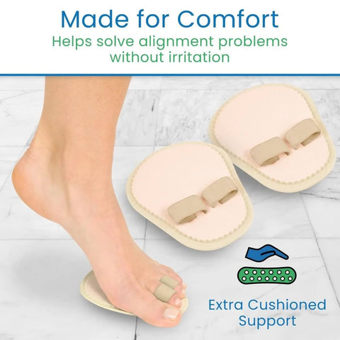 Toe Straightener Splint Pair For Hammer Toe Correction And Claw Toe Relief All Day Comfort Crooked Toe Realignment Cushion Brace Metatarsal Support Guard Gentle Toe Alignment For Women And Men, demonstrating use on foot