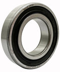 6006-2RS deep groove ball bearing 30x55x13mm, side view showing double rubber seal for high speed radial use in machinery.
