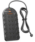 24 Outlet Power Hub With 6 USB Ports And 2 USB C Ports 1875W 15A Surge Protector 3400 Joules Wall Mountable 8 Foot Heavy Duty Flat Plug