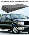 2 Inch Leaf Spring Shim Kit With 8 Degree Wedge For Pinion Angle Or Caster shown near a truck to improve suspension