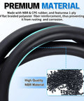 Heavy Duty 3/8 Inch ID Transmission Oil Cooler Hose, 5 Ft Power Steering And Hydraulic Line, 300 PSI, showing premium NBR material detail.