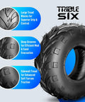 Go Kart Tires 145/70-6 4 Ply Tubeless Directional Tread For Sand Mud Trail Replacement Set Pack Of 2 close-up view, tread details