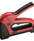 Heavy Duty Cable Boss Staple Gun Pro Grade For NM Coax And Low Voltage Wiring Ergonomic Handle Front Grip Two Handed Operation Red