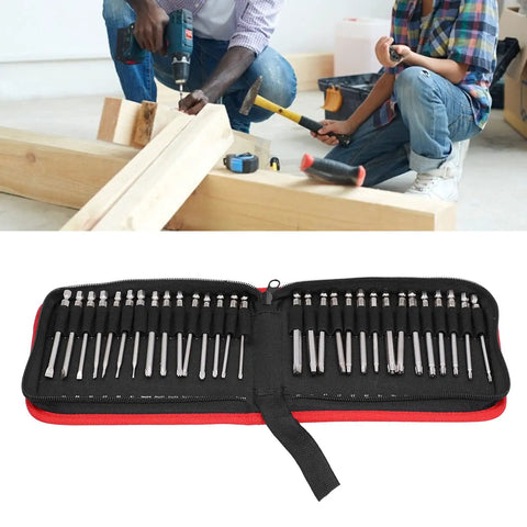 Top Notch 30 Piece Magnetic Screwdriver Bit Set With S2 Steel Plating Star Cross Slot Sizes For Electric Drill And Rechargeable Driver Durable Tool Kit In Storage Box, 30 bits in zip case