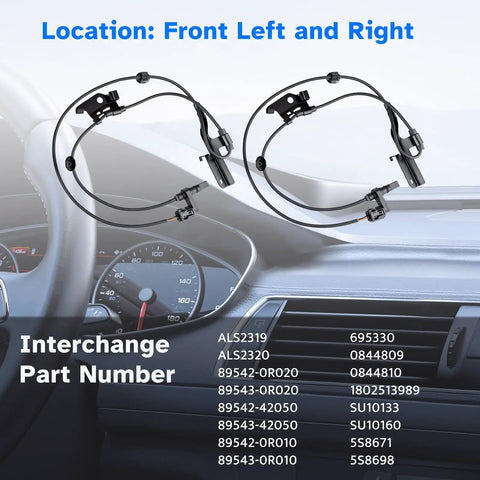 Top Shelf Front Abs Wheel Speed Sensor Pair For 06 To 18 Toyota Rav4 Left And Right visible in driver's cockpit.