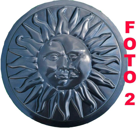 Sun And Moon Concrete Stepping Stone Mold For Plaster Garden Path Decor Fifteen Point Seven Inches Diameter One And A Half Inch Thick ABS Plastic Stone Mold S11