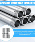 Heavy Duty Wire Shelving Pole Connectors And 8 Pack Coarse Thread Mounting Rods in silver steel, showcasing precise threaded ends for easy installation.