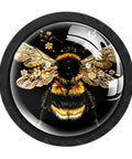 4 Pack Matte Black Bee Cabinet Knobs With Screws, featuring a bee design with flowers on the knob face