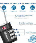 TSA Approved Luggage Locks 2 Pack With 3 Digit Resettable Combos Waterproof Zinc Alloy Padlocks For Travel Bags Backpacks Lockers And Gym Gear Built Tough For Airport Security And Peace Of Mind