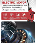 Cordless Reciprocating Saw Kit With Two 2.0Ah Batteries, Variable Speed, Red saw with highlighted high-power electric motor
