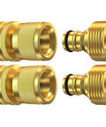 Heavy Duty Brass Garden Hose Quick Connect Fittings Set With Leak Proof Seal Three Quarter Inch Water Hose Connectors